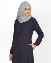 Graphite Grey Shirt Collar Flared Abaya