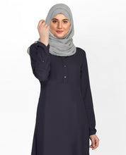 Graphite Grey Shirt Collar Flared Abaya