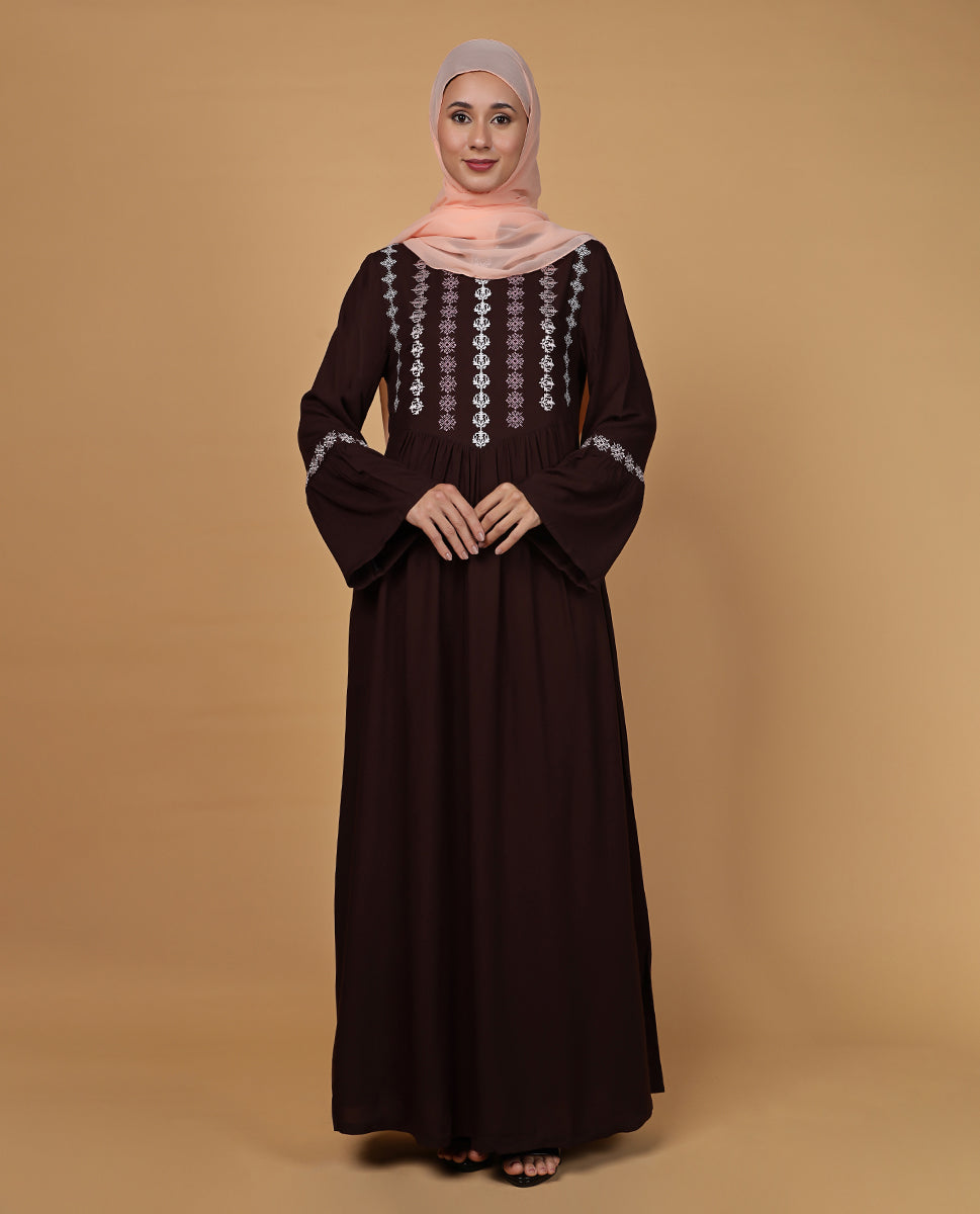 Mocha Love Flared Rayon Abaya