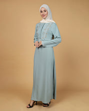 Threadplay Sage Blue Embroidered Abaya