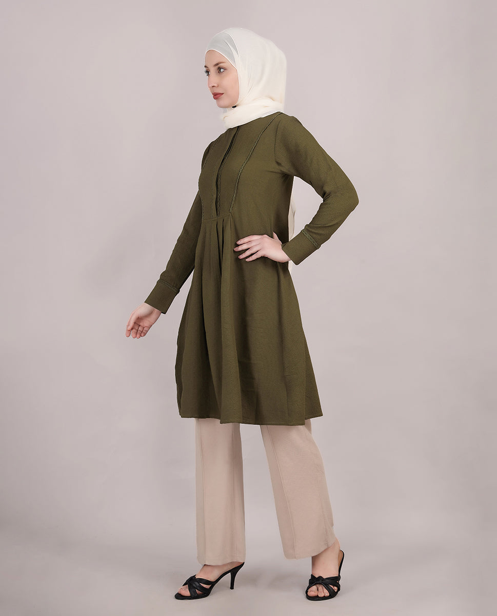 Ripe Olive Laced Top