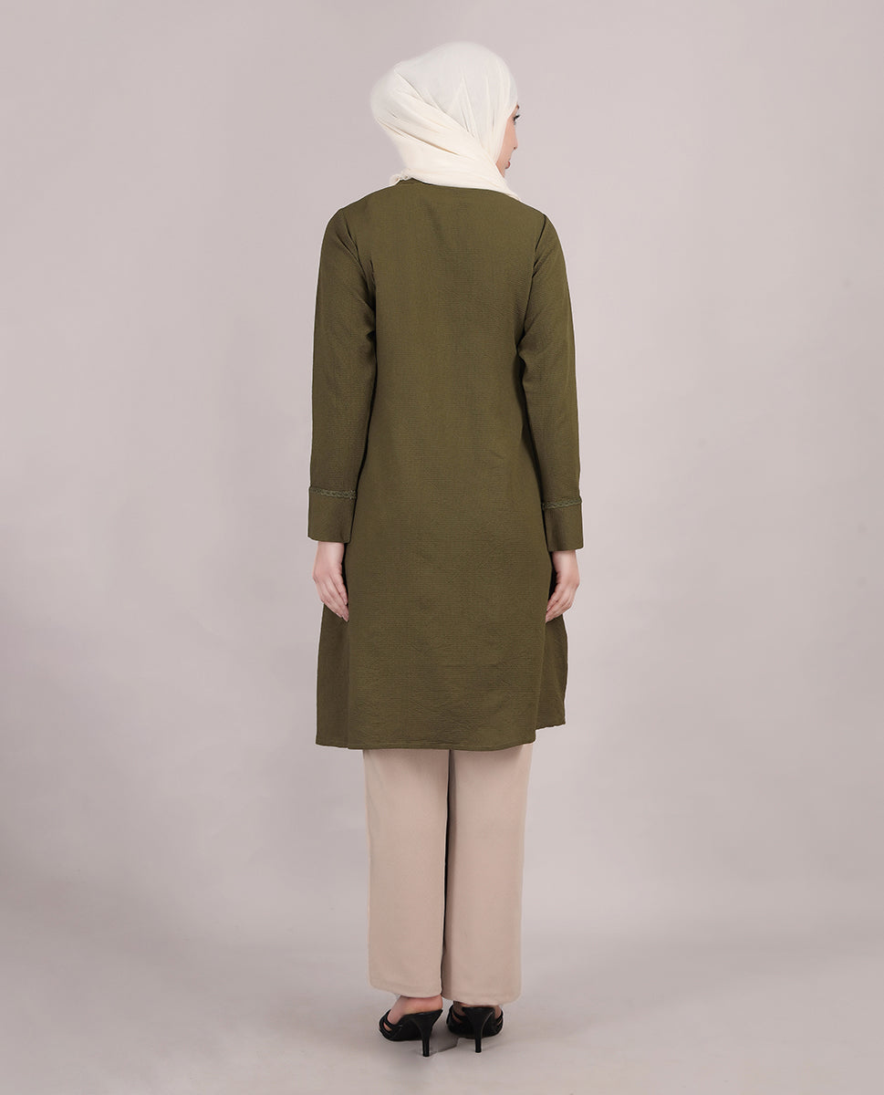 Ripe Olive Laced Top