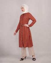 Striper Print Belted Rayon Top