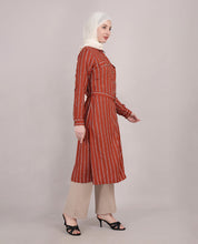 Striper Print Belted Rayon Top