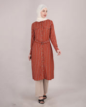 Striper Print Belted Rayon Top