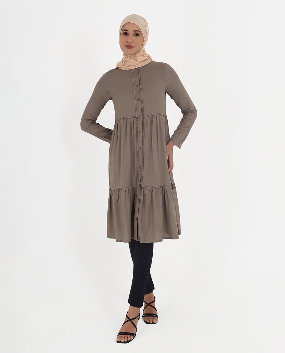 Fungi Rayon Ladder Lace Top