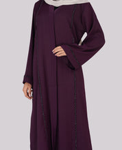 Exquisite Plum Embellished Abaya