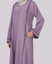 Lavender Grace Embellished Flared Sleeves Abaya