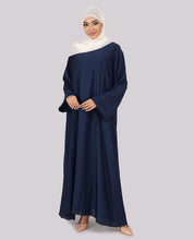 Royal Blue Embellished Flared Sleeves Abaya