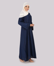 Royal Blue Embellished Flared Sleeves Abaya