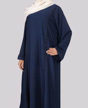 Royal Blue Embellished Flared Sleeves Abaya