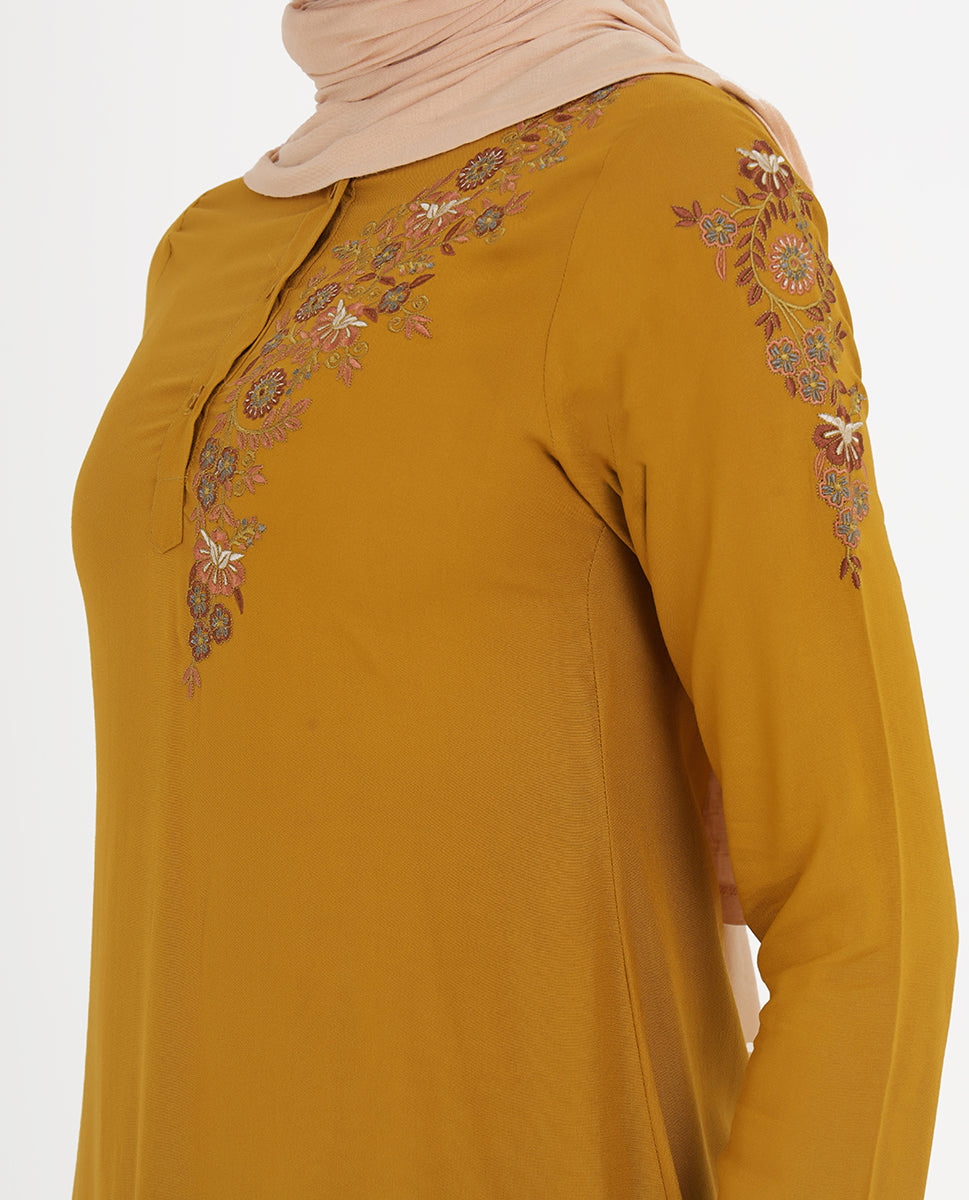 Golden Drop Rayon Embroidered Top