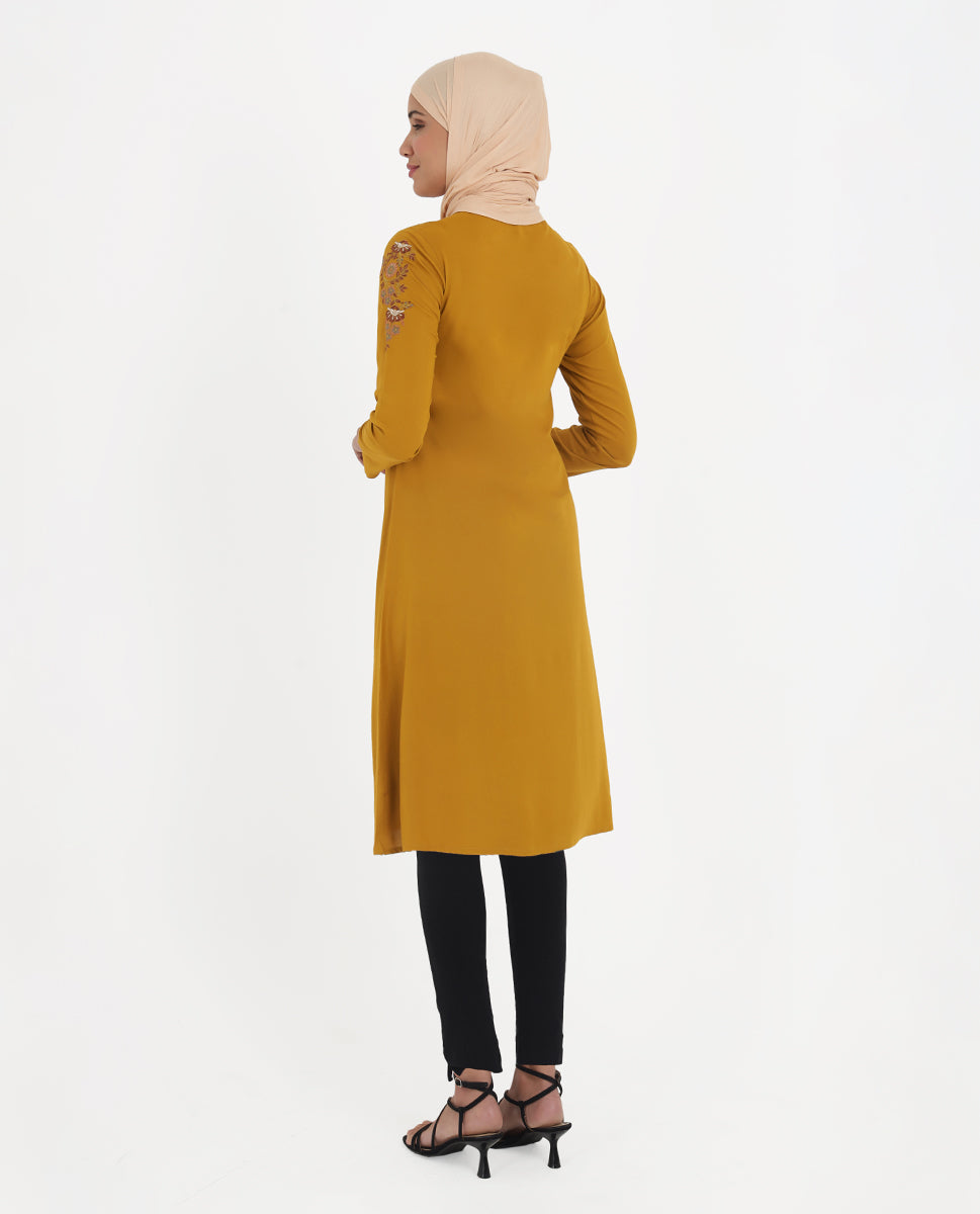 Golden Drop Rayon Embroidered Top