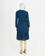 Deep Indigo Rayon Ladder Lace Top
