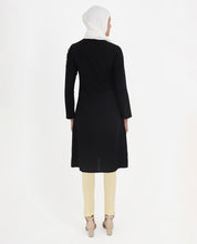 Midnight Black Rayon Embroidered Top