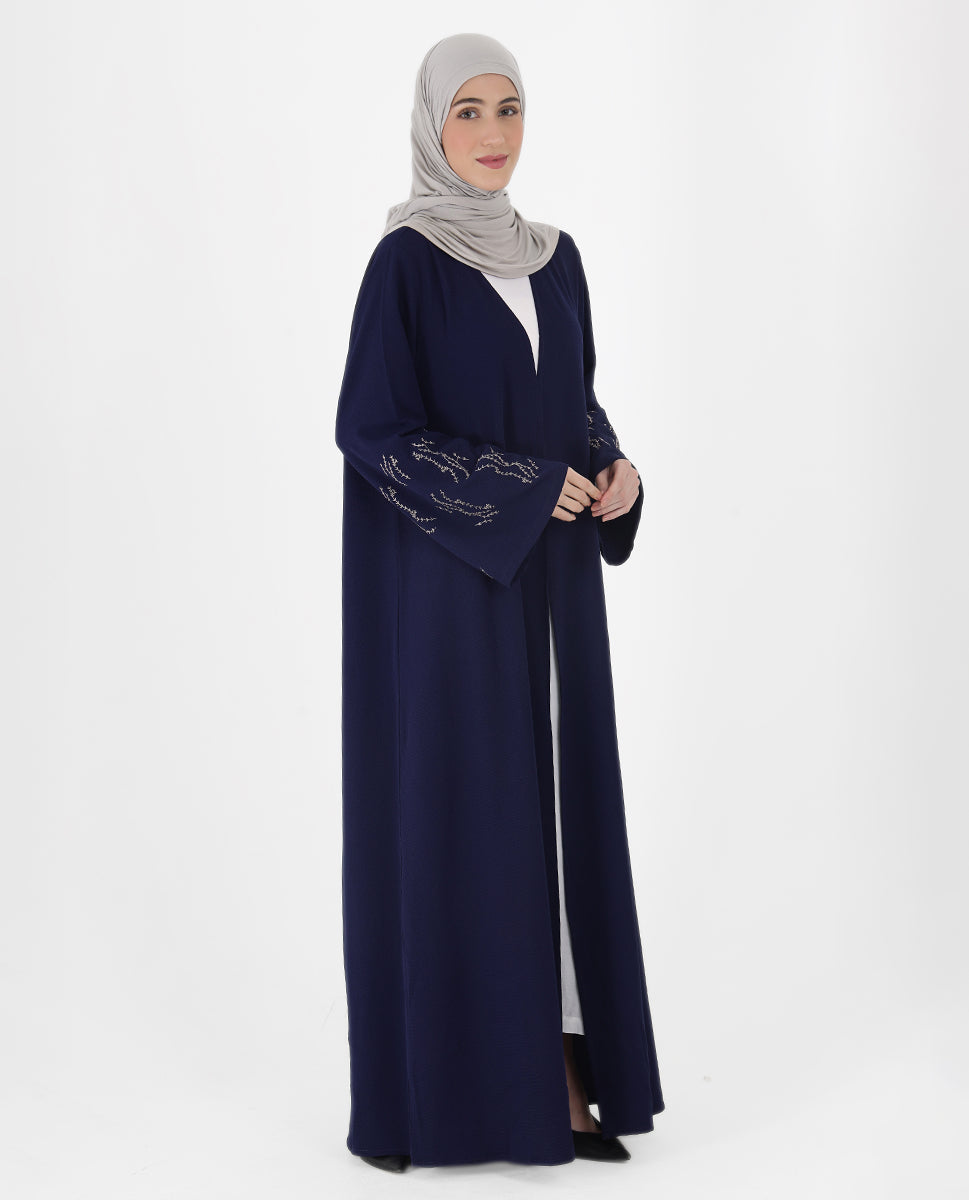 Deep Ocean Belted Open Abaya