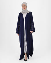 Deep Ocean Belted Open Abaya