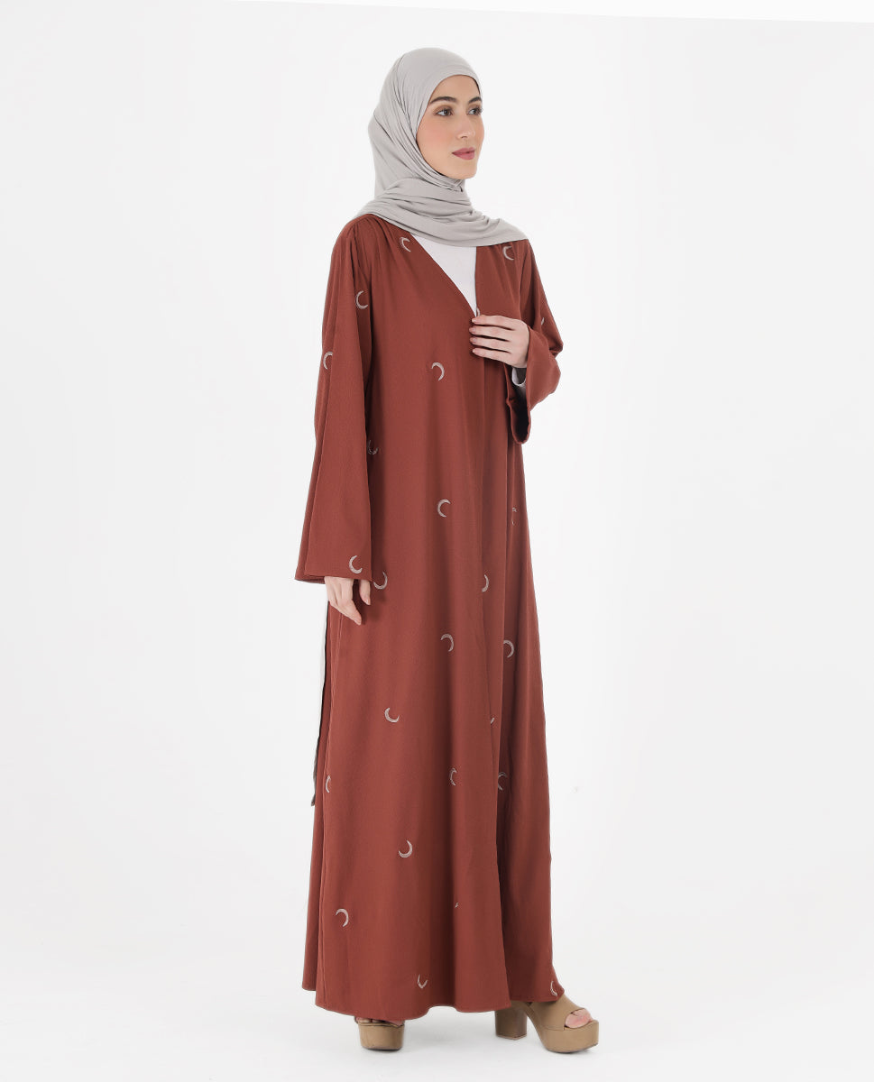 Rustic Grace Belted Open Abaya