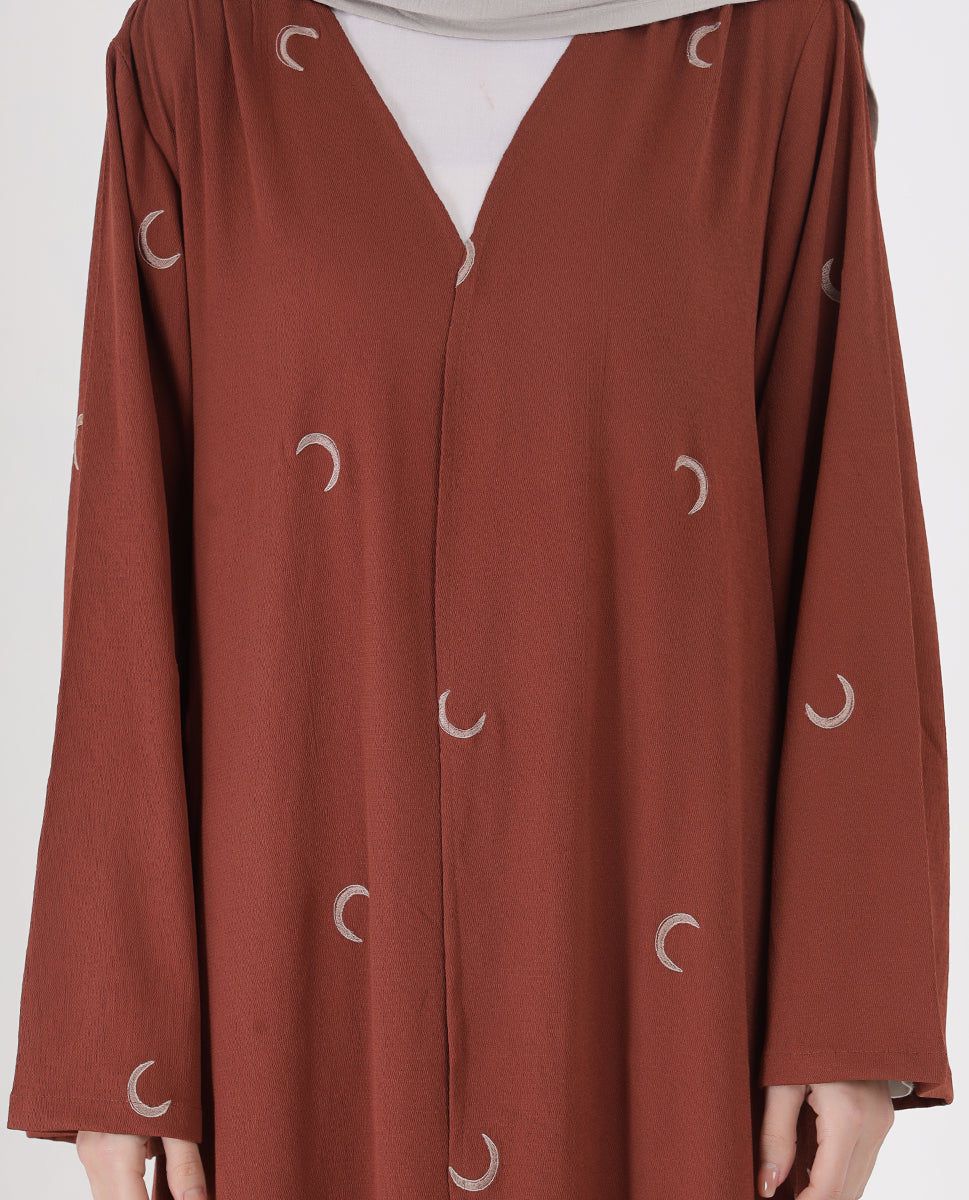 Rustic Grace Belted Open Abaya