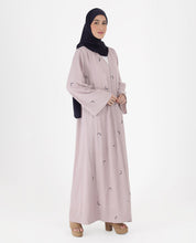 Lilac Love Belted Open Abaya