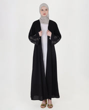Midnight Elegance Belted Open Abaya