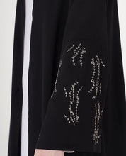 Midnight Elegance Belted Open Abaya