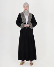 Classic Black Embroidered Open Abaya