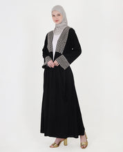 Classic Black Embroidered Open Abaya