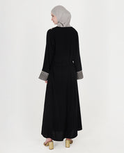 Classic Black Embroidered Open Abaya