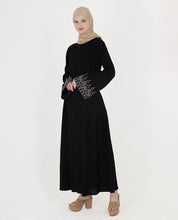 Mod Black Embroidered Bell Sleeve Abaya