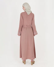 Mod Peach Embroidered Bell Sleeve Abaya