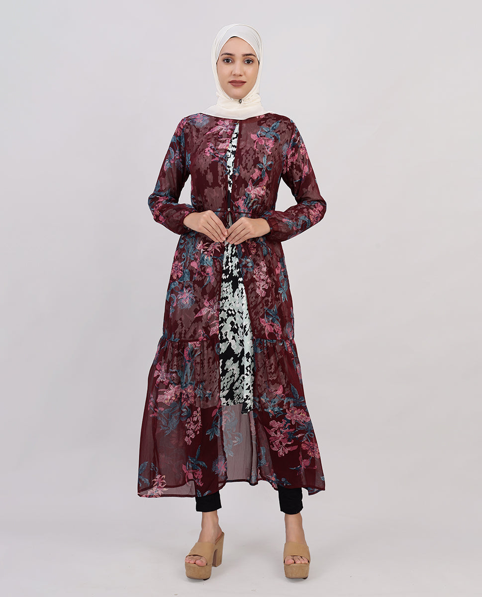 Urban Flair Black Chiffon Outerwear