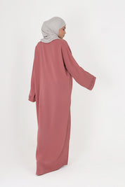 Pink Front Open Embellished Floral Ivy Abaya