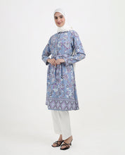Azure Bloom Printed Rayon Flared Top