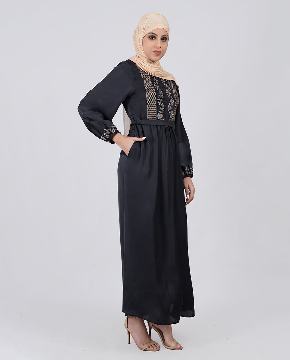 Grey Mirage Luxury Embroidered Abaya