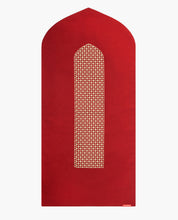 Red Mashrabiya Arch Shaped Prayer Mat Rug