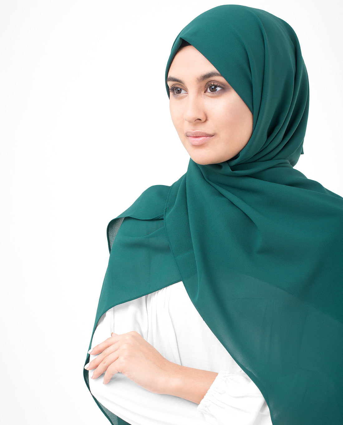 June Bug Green Poly Georgette Scarf