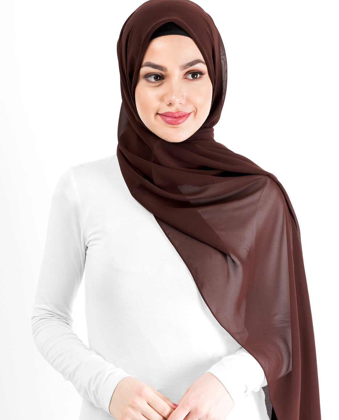 Chestnut Brown Cotton Voile Scarf