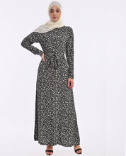 Black And White Belted Abaya