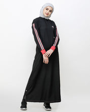 Midnight Black Striped Sleeve Jilbab