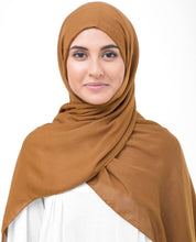 Pumpkin Spice Brown Viscose Woven Scarf
