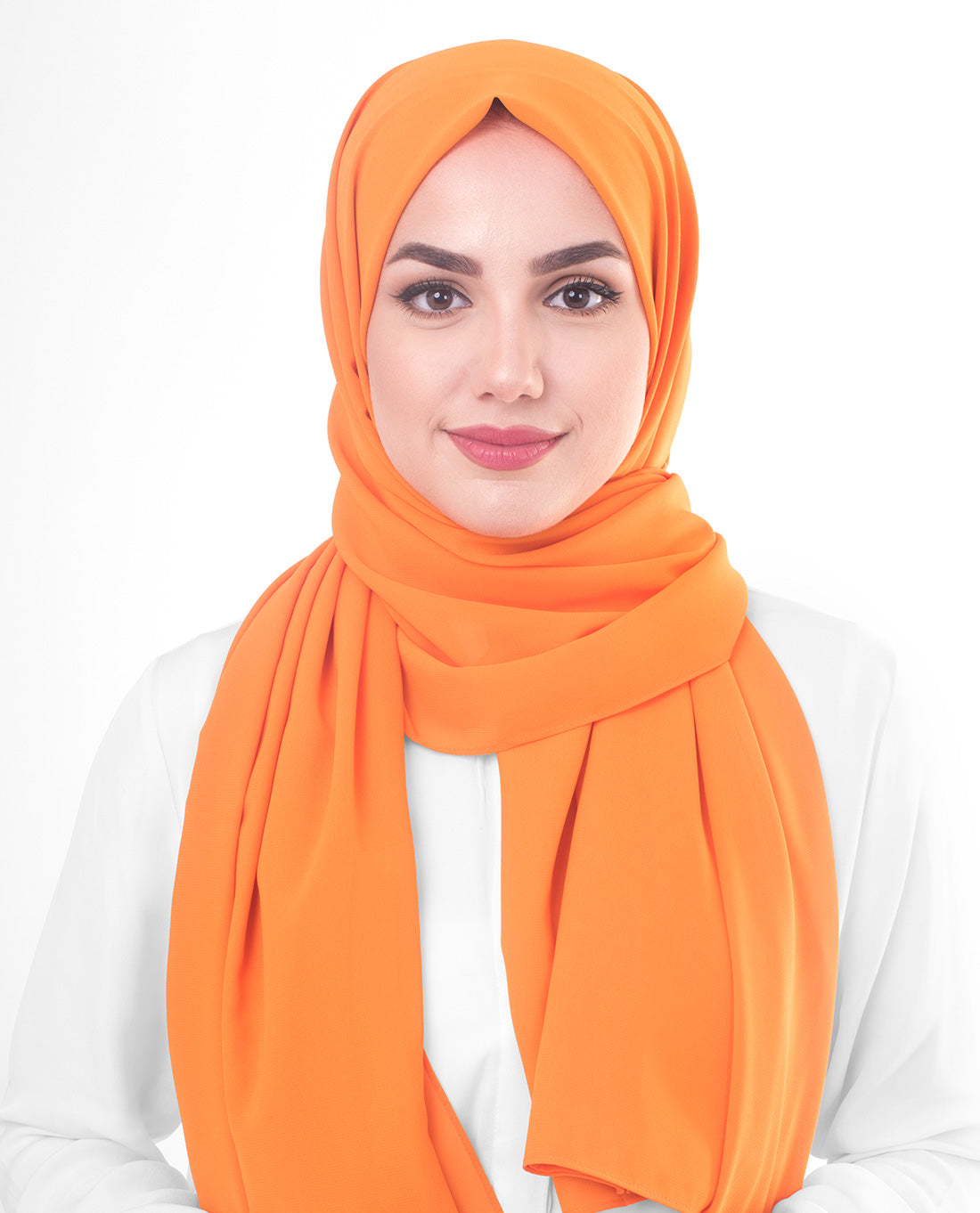 Orange Pepper Poly Georgette Scarf