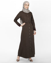 Brown Denim Jilbab With Zips