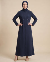 Navy Blue Sporty Hooded Abaya