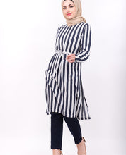Navy & White Striper Midi