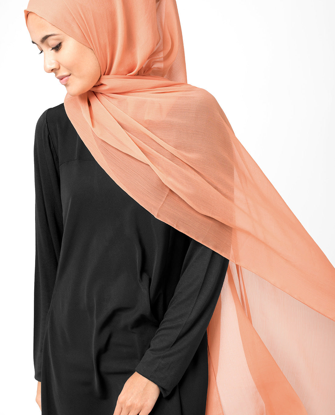 Carnelian Orange Poly Chiffon Scarf