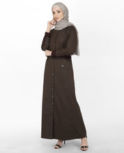 Brown Denim Jilbab With Zips