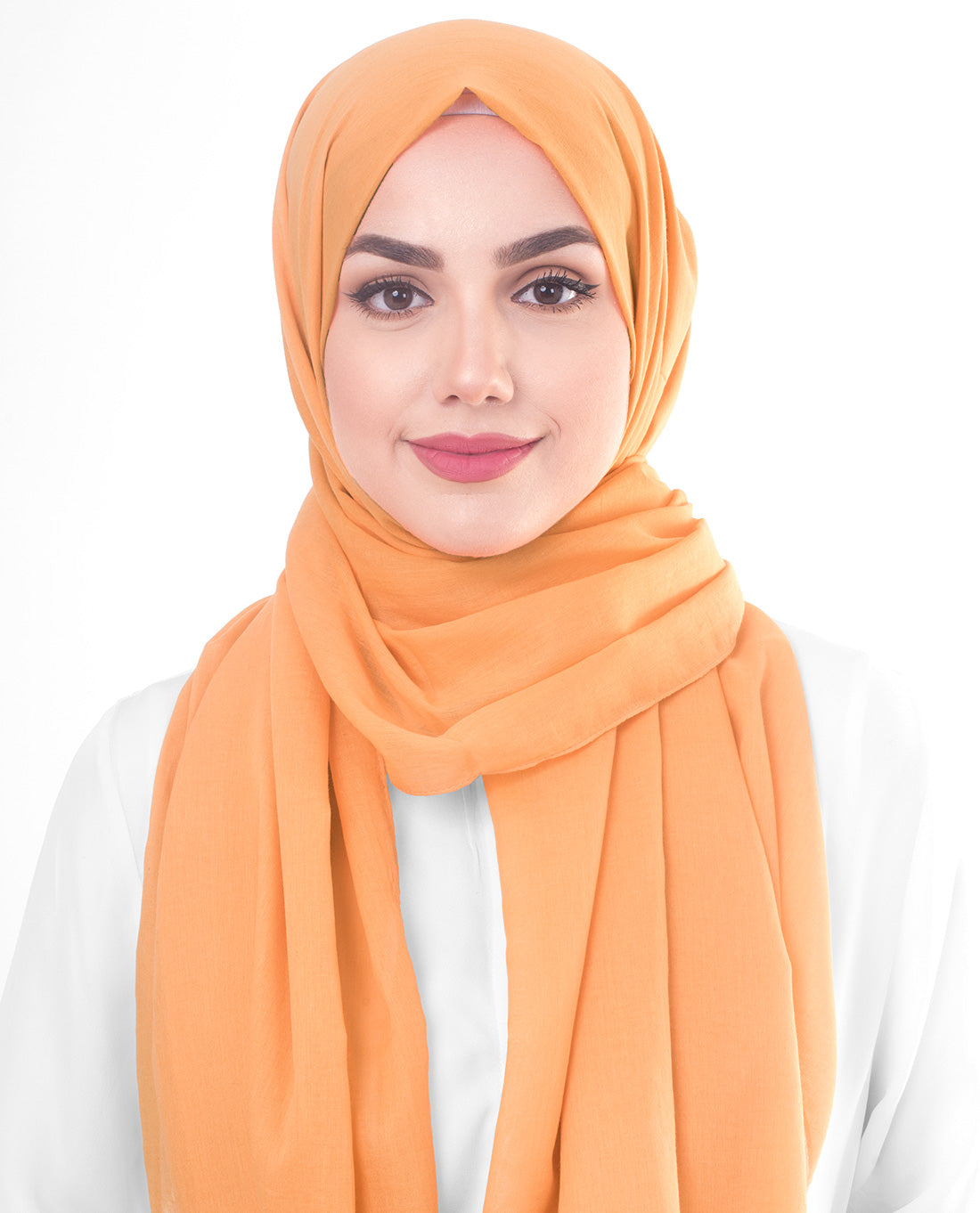 Tangerine Orange Cotton Voile Scarf