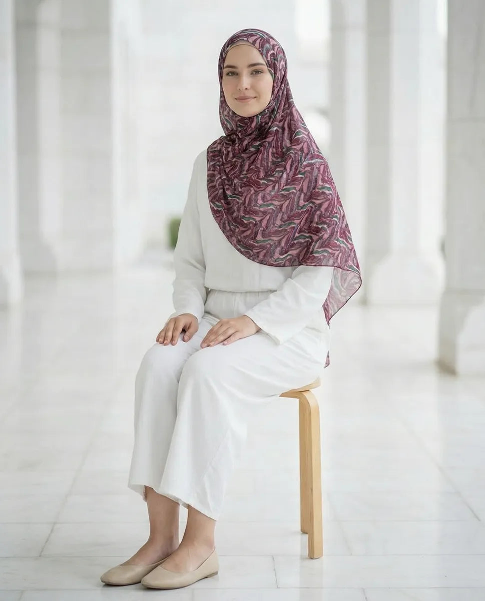 Mauve Flow Printed Georgette