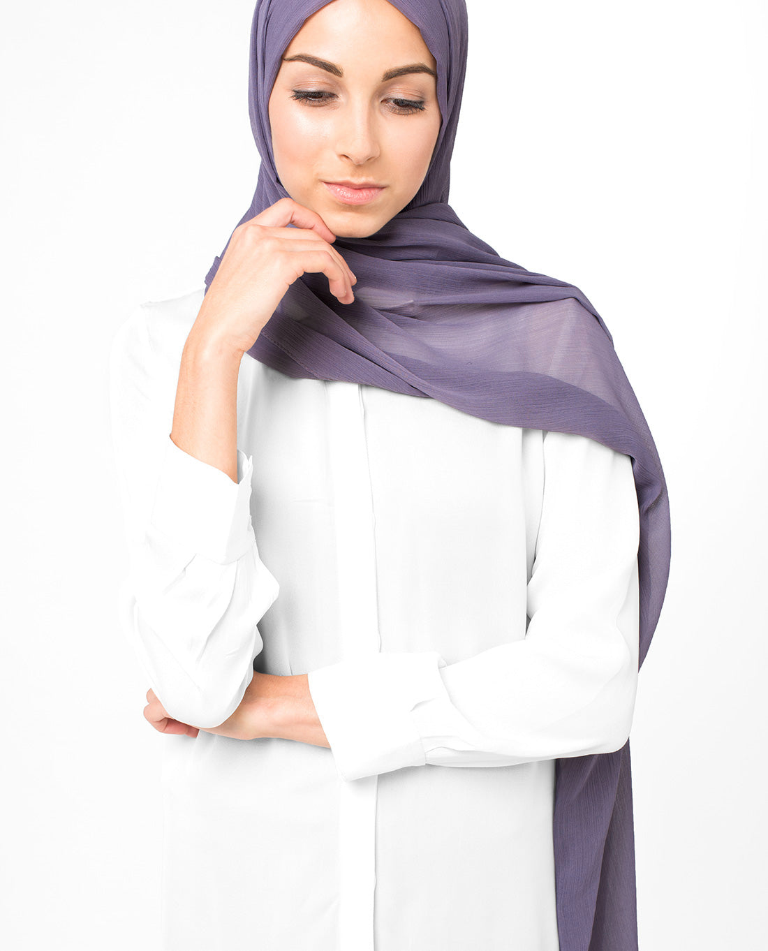 Purple Sage Poly Chiffon Scarf